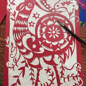 雕刻纸画图案镂空撕刻纸版画画框白卡纸diy纸板手工刻画彩色纸模