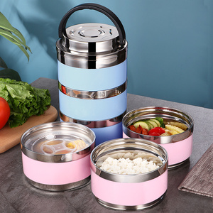 304不锈钢保温饭盒桶饭缸双层学生成人分格隔便当盒多层家用带盖