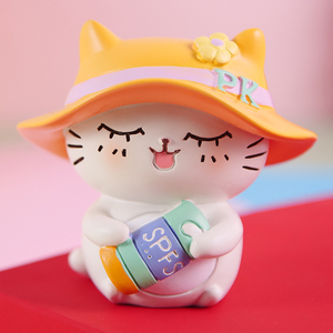 中国风创意可爱泥人泥塑小贱君招财猫土豆喵汽车装饰家居饰品摆件