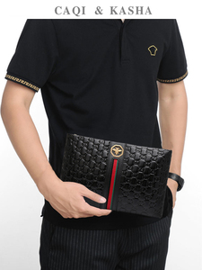 奢侈品大牌尚古驰正品cucci酷奇男士手包真皮男包牛皮夹包手拿包