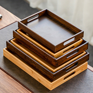 功夫茶具茶盘家用长方形竹制托盘木盘客厅创意简约茶水盘干泡茶台