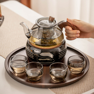 花茶壶蜡烛加热底座茶具套装煮茶壶美容院下午茶养生玫瑰水果茶
