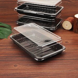 烘焙包装 寿司面包吸塑盒蛋糕西点透明糕点盒黑底长方盒天地盖盒