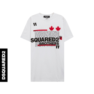 dsquared2/d2次方&nbsp;春夏女士纯棉圆领短袖字母印花t恤