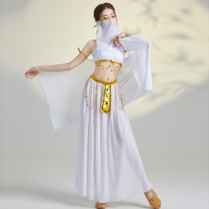 埃及艳后cos2022新款异域风情性感主题写真摆拍舞蹈白色演出服装