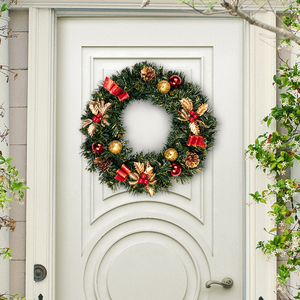 圣诞节花环门挂装饰品花圈挂饰松果拍照道具氛围装扮场景布置挂件