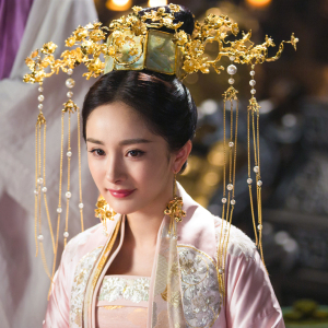 奢华精致古装新娘头饰凤冠首饰 扶摇同款杨幂华胜流苏古风首饰