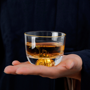 纯手工藏金杯金山小茶杯日式富士山功夫主人杯单杯酒杯日本茶道杯