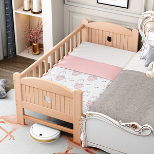 实木儿童拼接床男女孩婴儿床拼接大床榉木加宽床拼接床边分床神器