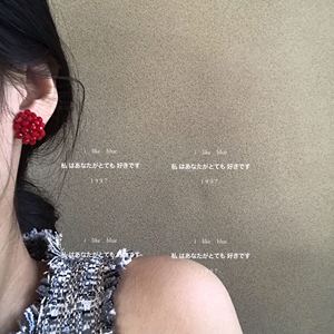 ilikeblue |一颗小树莓红色高级感设计手工串珠耳钉韩国气质新年