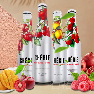 奢莉cherie 樱桃味/桃子石榴小麦啤酒比利时进口1-6瓶果味