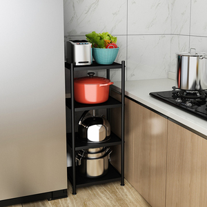 厨房夹缝置物架落地式多层多功能放锅具小型收纳架超窄烤箱储物柜
