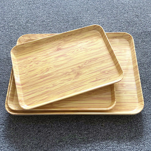 仿竹纹食品级托盘茶盘烧烤盘子面包蛋糕盘长方形密胺炸串盘水杯盘