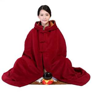 坐禅毛绒居士寒冬观音禅服披风出家人冬天大衣风衣披肩尼姑佛教