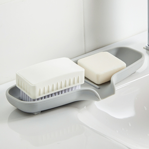肥皂盒硅胶台面沥水大号不积水卫生间皂架软家用浴室排水香皂盒子