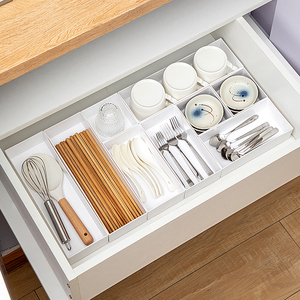 厨房抽屉收纳神器柜子分隔分类橱柜白色内置筷子餐具整理盒子分格