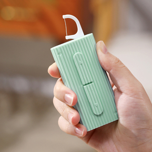 日本便携式牙线随身迷你装牙签棒的盒子自动弹出小筒创意收纳携带