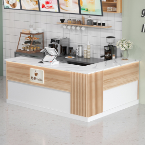 奶茶店吧台收银台店铺小型饮品甜品店转角柜台餐饮店前台桌接待台