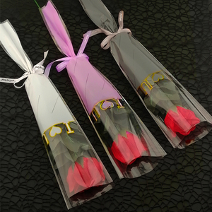 玫瑰花包装袋透明单支袋一朵花束袋子单枝鲜花包装纸康乃馨单只袋