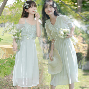 裙子姐妹闺蜜装夏季学生少女日森系小众设计感超仙甜美清新连衣裙