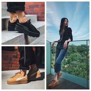 彪马正品Puma Cleated Creeper Rihanna刘雯同款增高厚底松糕女鞋