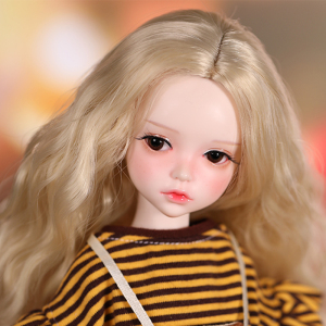 新bjd娃娃sd娃娃1/6 罗尼 假发同款 泡面卷 长发 中分 玩偶头发