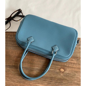 蓝色斜挎小方包包女2024新款春夏法式高级质感极简精致通勤手提包