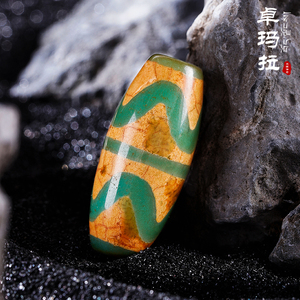 卓玛拉传奇西藏天珠然乌双牙牙高货九眼石页岩玛瑙吊坠项链