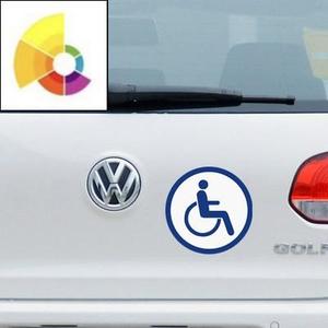 残疾人机动车标志汽车贴纸反光贴警示贴前挡后挡贴c5车尾贴