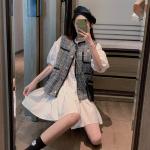 小香风裙子复古套装女2019新款港风洋气网红同款衣服很仙的两