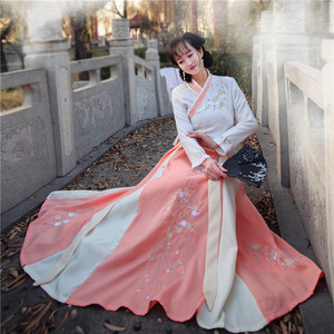 中国风女装现代改良版汉服交领齐腰襦裙汉元素古风裙日常可穿春夏
