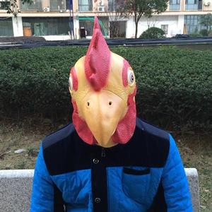 万圣节成人化装舞会面具动物头套大公鸡面具儿童表演乳胶鸡道具