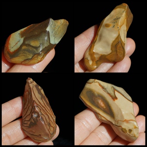 南湖彩泥原石精品包金料戈壁彩色泥石吊坠象形小画面玉泥奇石