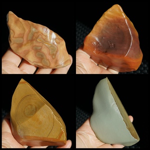 南湖彩泥原石戈壁彩色泥石象形画面玉泥天地皮雕刻料手把件摆件
