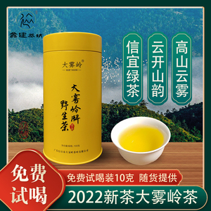 大雾岭野生茶 绿茶茶叶 2022春茶广东茂名信宜特产 小包装200g2罐