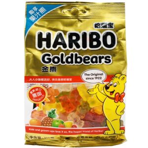德国进口 哈瑞宝金熊橡皮糖混合水果味100g休闲办公小零食临期价