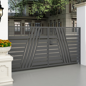 铁艺庭院门不锈钢百叶门别墅推拉小区大门农村进户门花园单双开门