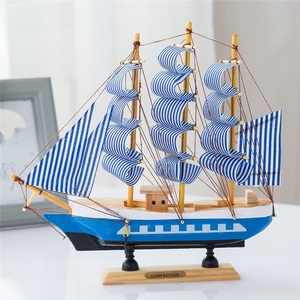 好用到哭地中海海洋风格友谊的小船手工木质欧式帆船模型家居橱窗