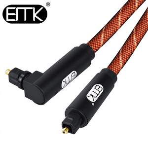 EMK 90度光纤音频线360度旋转接头电视SPDIF功放音响线厂家直销
