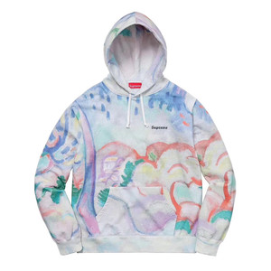 supreme 18fw mike kelley 布偶联名毛圈扎染卫衣 情侣款女连帽衫