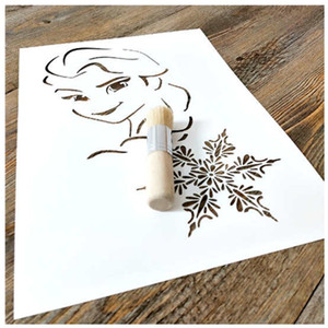 手绘迪士尼创意美术衣服涂鸦模板画画镂空遮蔽板卡通冰雪公主125