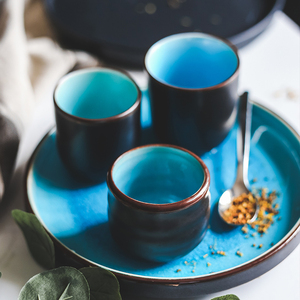 陶柔日式陶瓷单手杯茶杯餐厅家用小杯子喝水杯冰裂釉杯子直身杯子