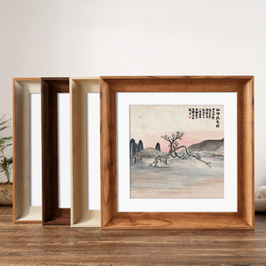 正方形画框装裱挂墙相框十字绣边框自装钻石画油画外框33cm38厘米