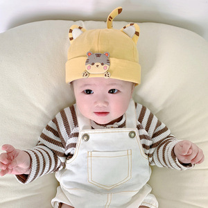 初生婴儿宝宝帽子春秋款0到3个月男宝春季可爱超萌雅痞帽6一12月