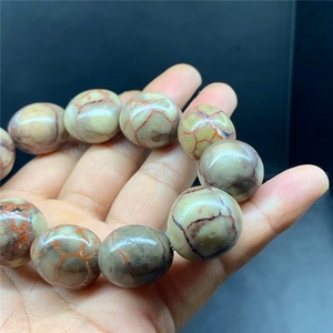 新疆吐鲁番龟背纹玛瑙原石手链戈壁小奇石手串无伤裂打磨过
