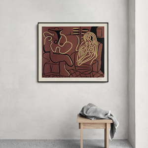 毕加索抽象线条小众艺术挂画书房餐厅世界名画办公卧室床头装饰画