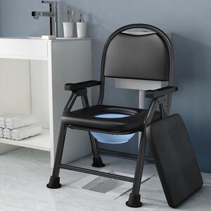 老人折叠坐便椅坐便器厕所移动马桶大便座椅不锈钢坐便凳家用173人