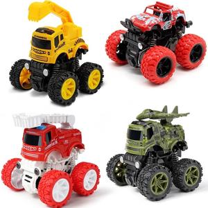 四驱越野车儿童工程车玩具车惯性特技2-3岁宝宝巴士小汽车怪兽车