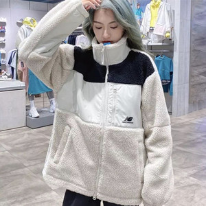 新百伦nb羊羔毛外套女冬季运动保暖情侣宽松加厚加绒新款棉服男