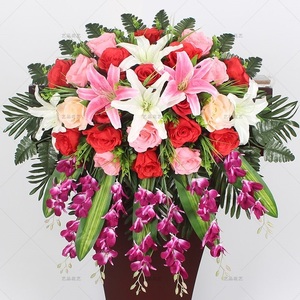 主持仿真花会议桌花花店活动布置绢花现代司仪花艺摆件花排卧室